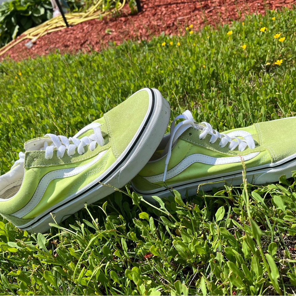 Vans Green and White Sneakers Suede Canvas Low-Top - Picture 3 of 3